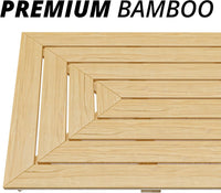 Scandinavian Design 36X20 Large Bamboo Bath Mat | Bamboo Shower Mat | Bamboo Wood Bath Mat by