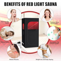 Infrared Red Light Sauna with Foldable Chair - 9-Level Heating & Remote for Indoor/Outdoor Spa Use