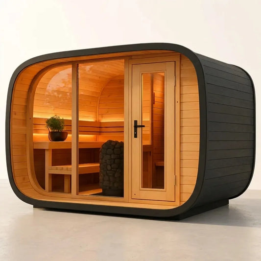 VelaTherm Orbit Pod Outdoor Sauna — Studio Shot
