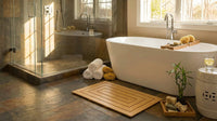 Scandinavian Design 36X20 Large Bamboo Bath Mat | Bamboo Shower Mat | Bamboo Wood Bath Mat by — Lifestyle