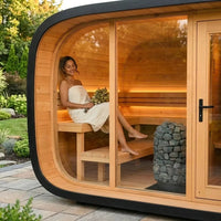 VelaTherm Orbit Pod Outdoor Sauna — Lifestyle